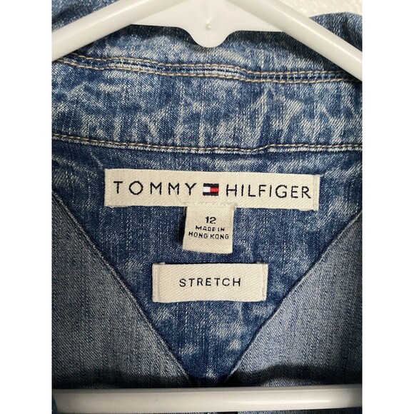 TOMMY HILFIGER Jean Jacket Denim Y2K Style - Picture 8 of 9